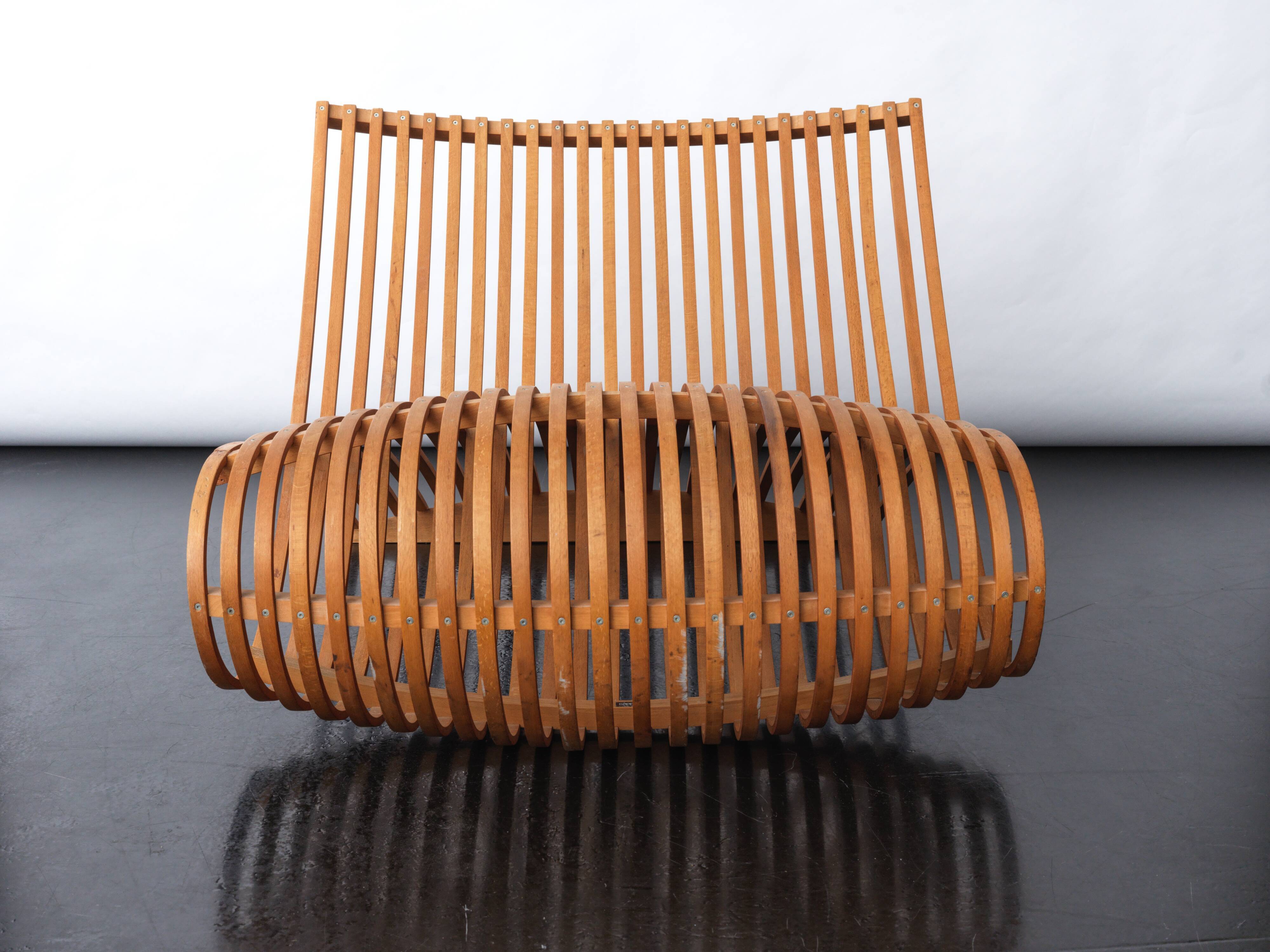 Τhe wood chair by Marc Newson, produced by Cappelini, Italy 1988.