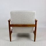 Fauteuil GFM-142, design par Edmund Homa des années 70, bouclé ivoire blanc - 2 pièces disponibles.
