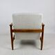 GFM-142 armchair, design by Edmund Homa from the 70s, white ivory boucle - 2 pieces available