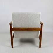 GFM-142 armchair, design by Edmund Homa from the 70s, white ivory boucle - 2 pieces available