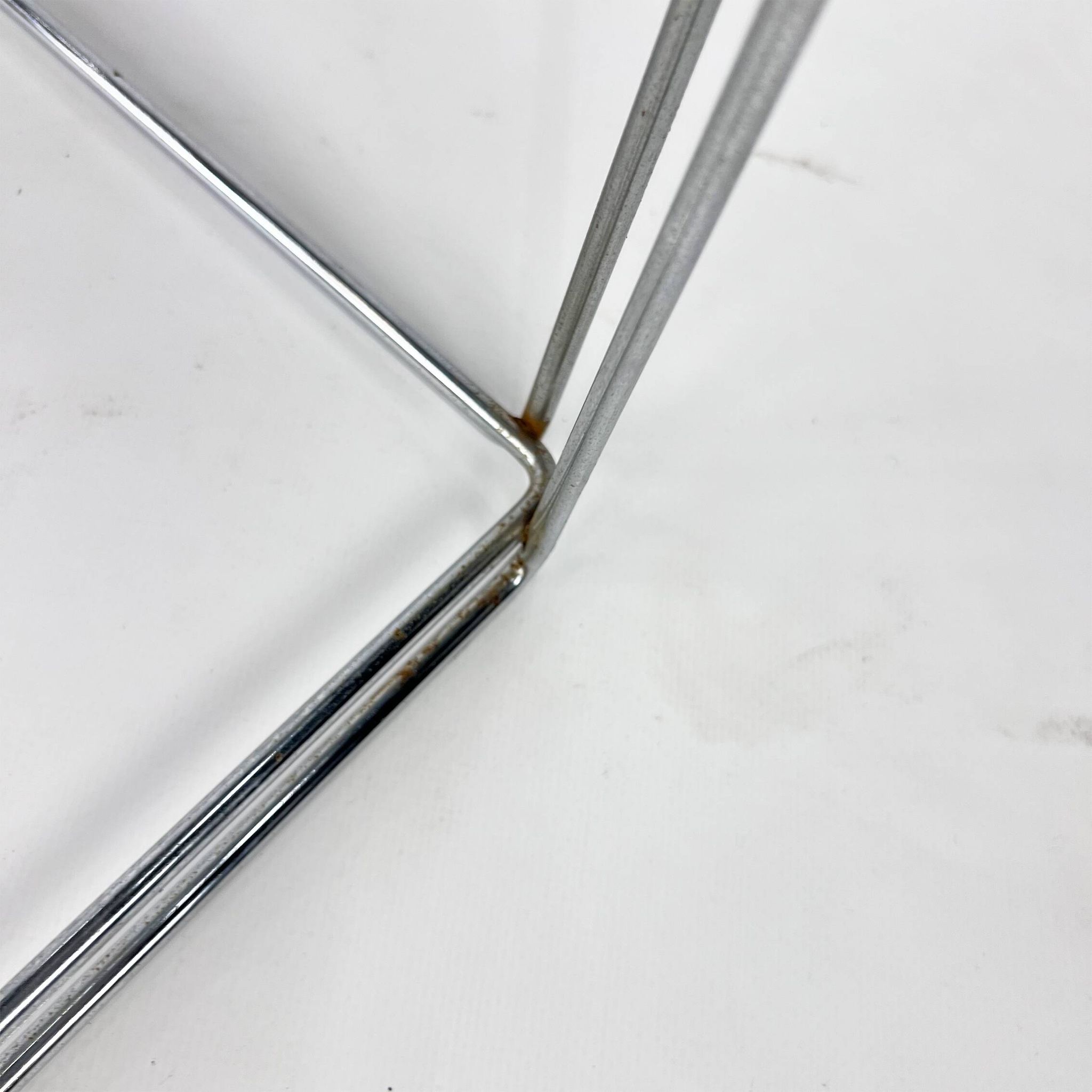 Table d'appoint en acier et verre de Max Sauze, années 1970