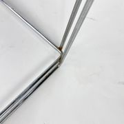 Table d'appoint en acier et verre de Max Sauze, années 1970