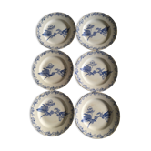 Suite de 6 assiettes à dessert en Terre de fer St Amand et Hamage début XXe
