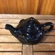 Old vintage black ceramic elephant shaped teapot #a474