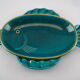 Empty cup stylized fish pocket green earthenware enamelled VERCERAM 1950 to 1970