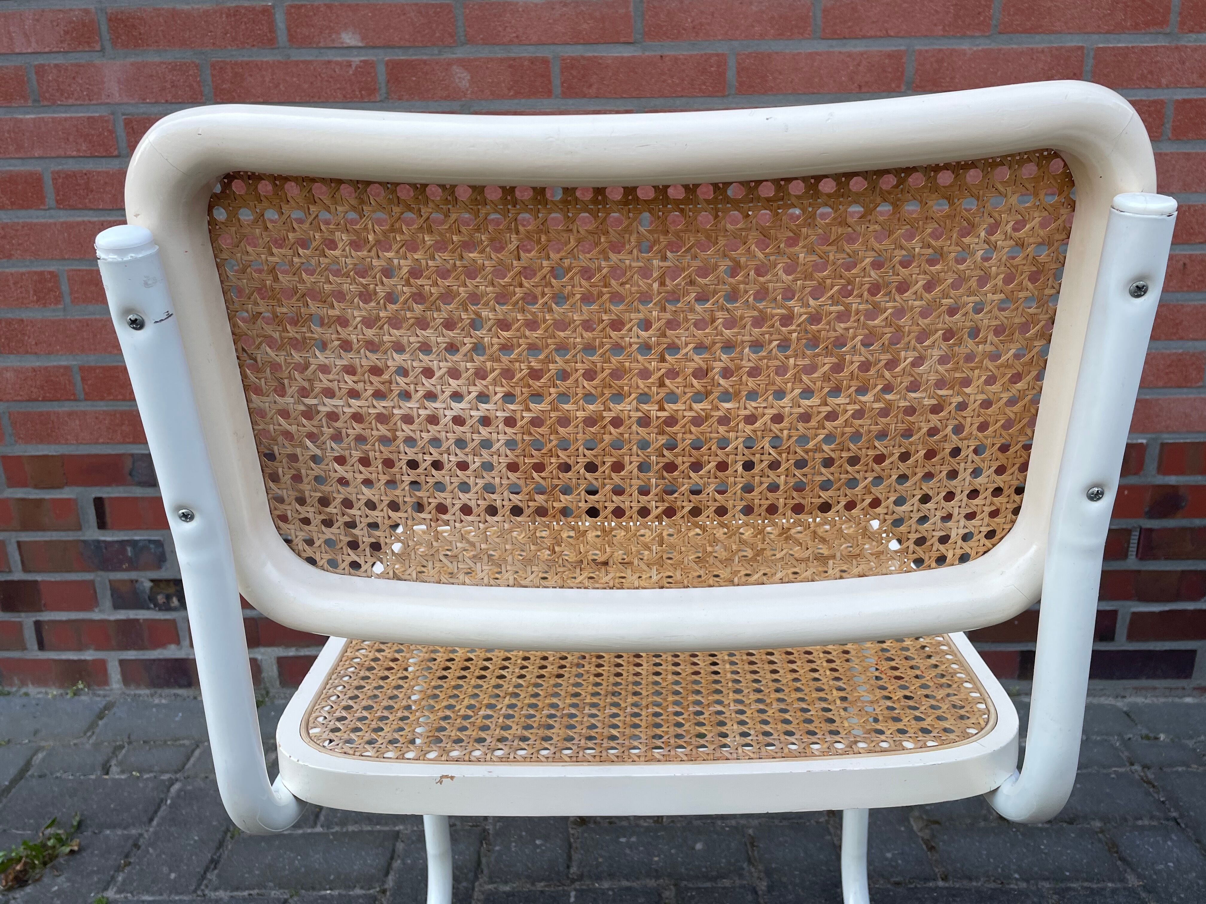 Cesca dining room chair designed by Marcel Breuer