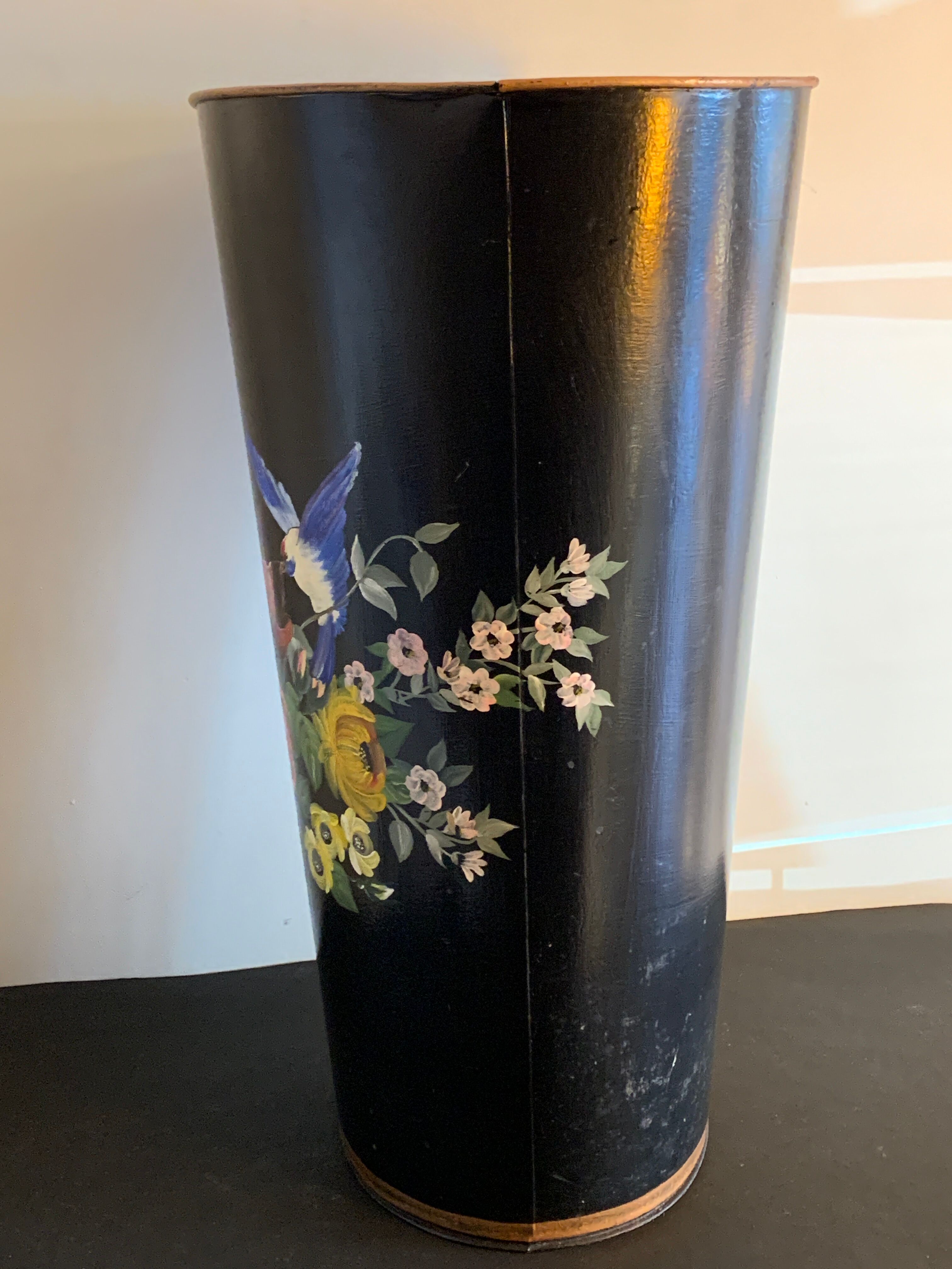 Napoleon III painted sheet metal umbrella or paper basket