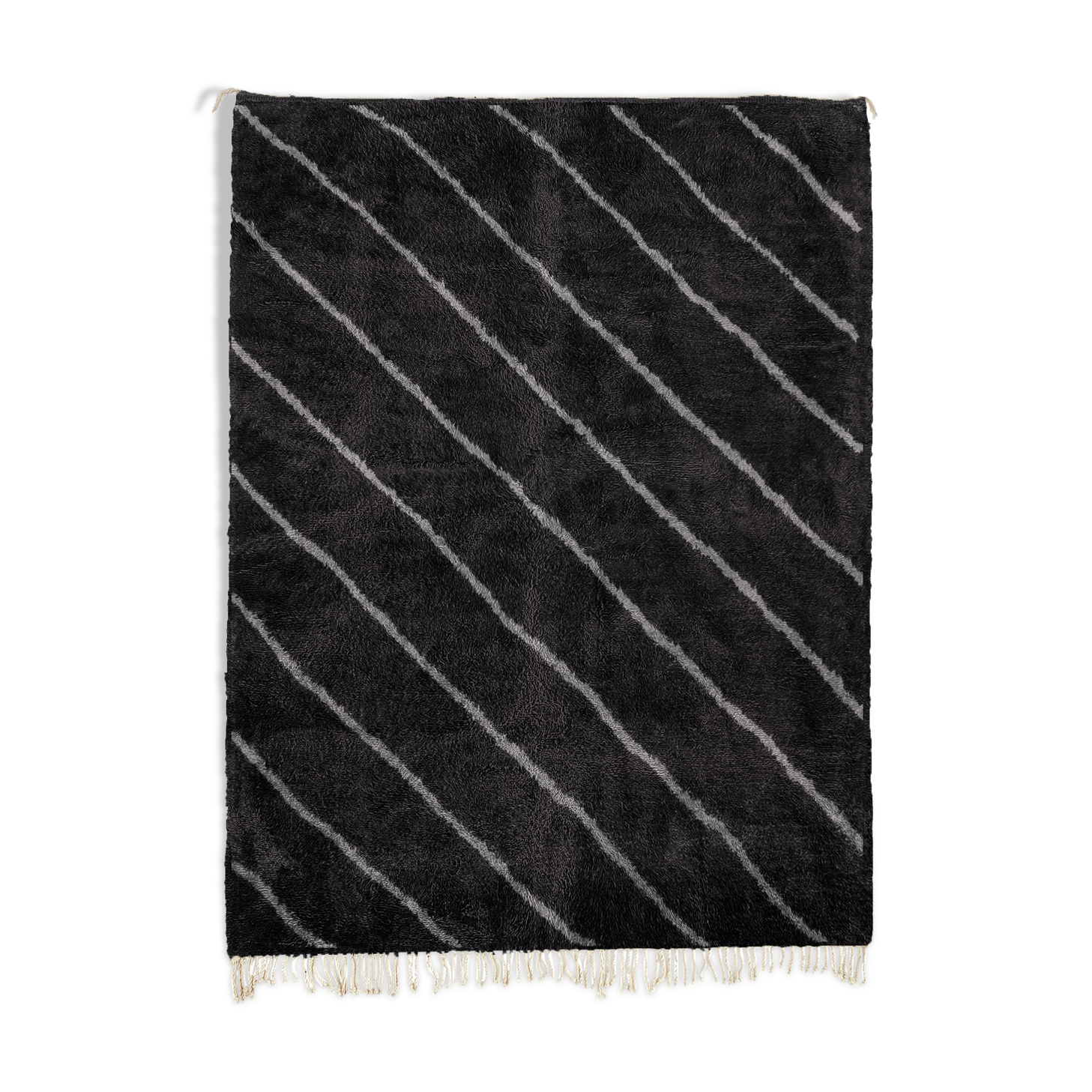 Modern Moroccan carpet black contemporary art 200x300cm