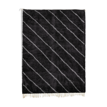 Modern Moroccan carpet black contemporary art 200x300cm