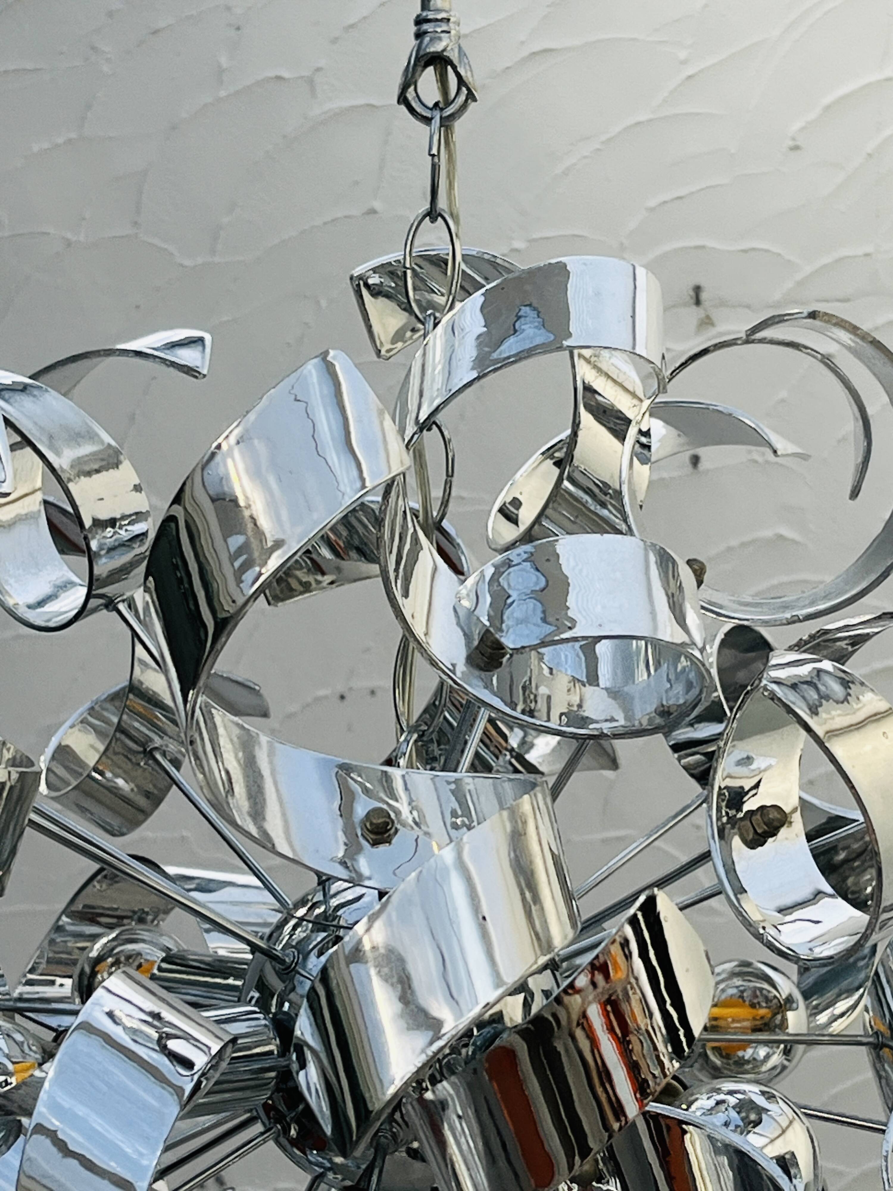 Sculptural chrome suspension design