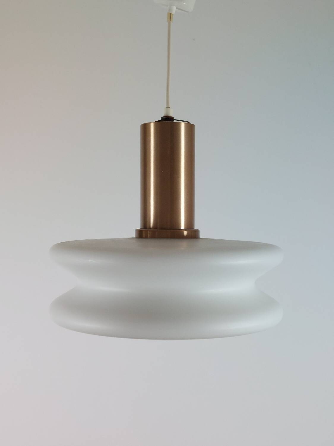 Vintage opal glass suspension in futuristic style, mid-century.