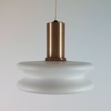 Vintage opal glass suspension in futuristic style, mid-century.