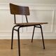 Industrial chair, vintage school chair, wood and metal