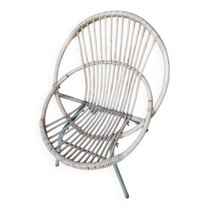 fauteuil osier vintage