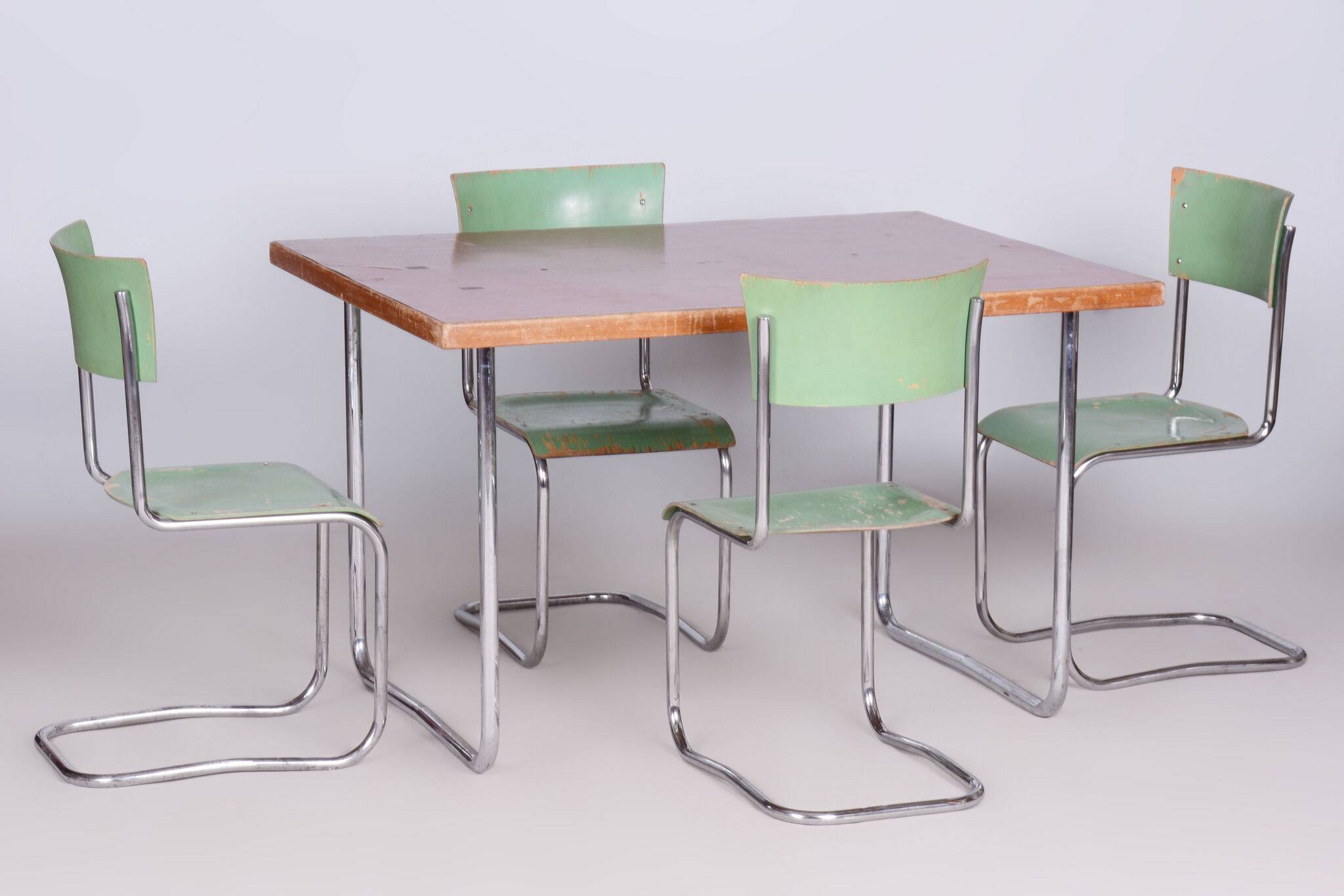 Original Bauhaus Dining Table, by Mücke - Melder, Well Preserved, Czech, 1930s