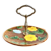 Plat présentoir à gâteaux barbotine Sarreguemines