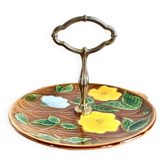 Sarreguemines barbotine cake display dish