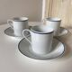 Set of 3 Jammet Seignolles coffee cups and bowls in Limoges model ROYAN