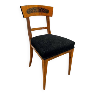 Biedermeier Dining Chair in Cherry Wood and Ink, South Germany, 1820s