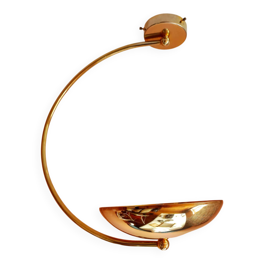 Broche Astrales Années 70/80 - Métal Doré Mat, Relief, Design Ample Et Rétro