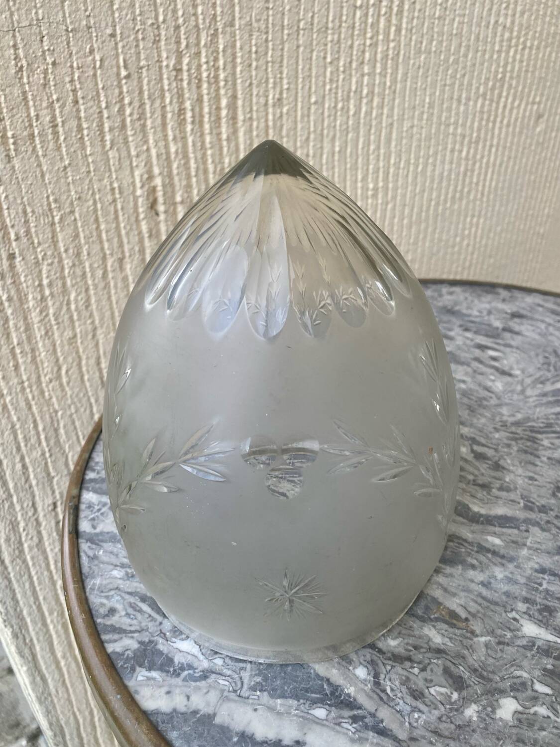 Art Deco cut crystal lampshade