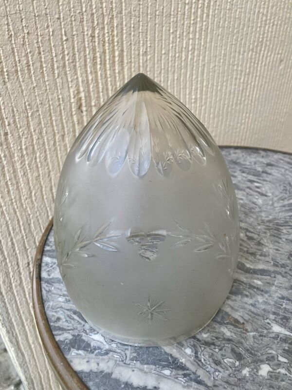 Abat jour art déco en cristal taillé