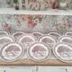 Set of 12 Swiss Landscape HE dinner plates with brown winter decor