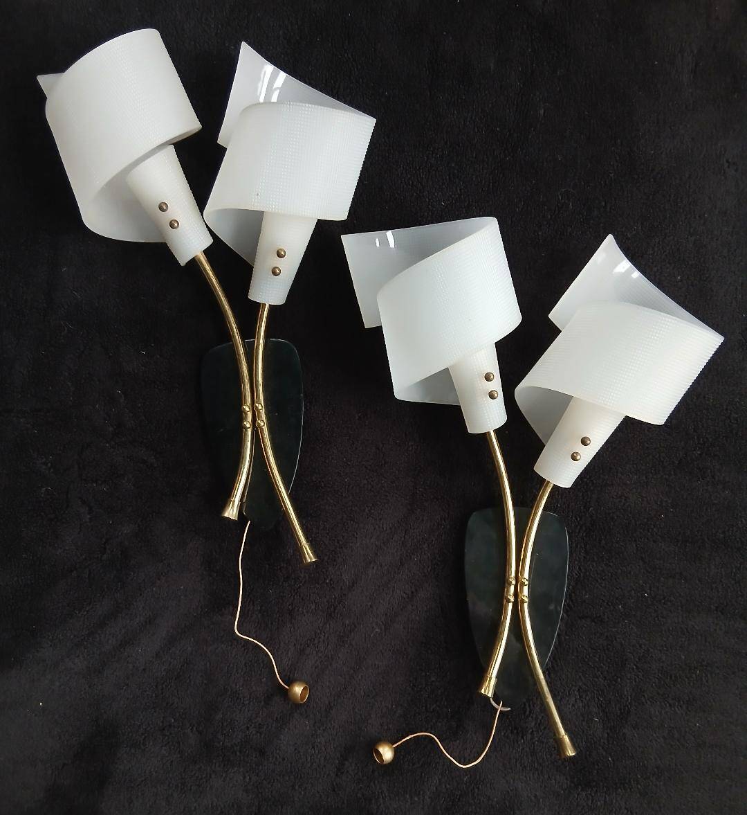 Modernist wall light sconces 1950s 60s design lamp dlg arlus lunel