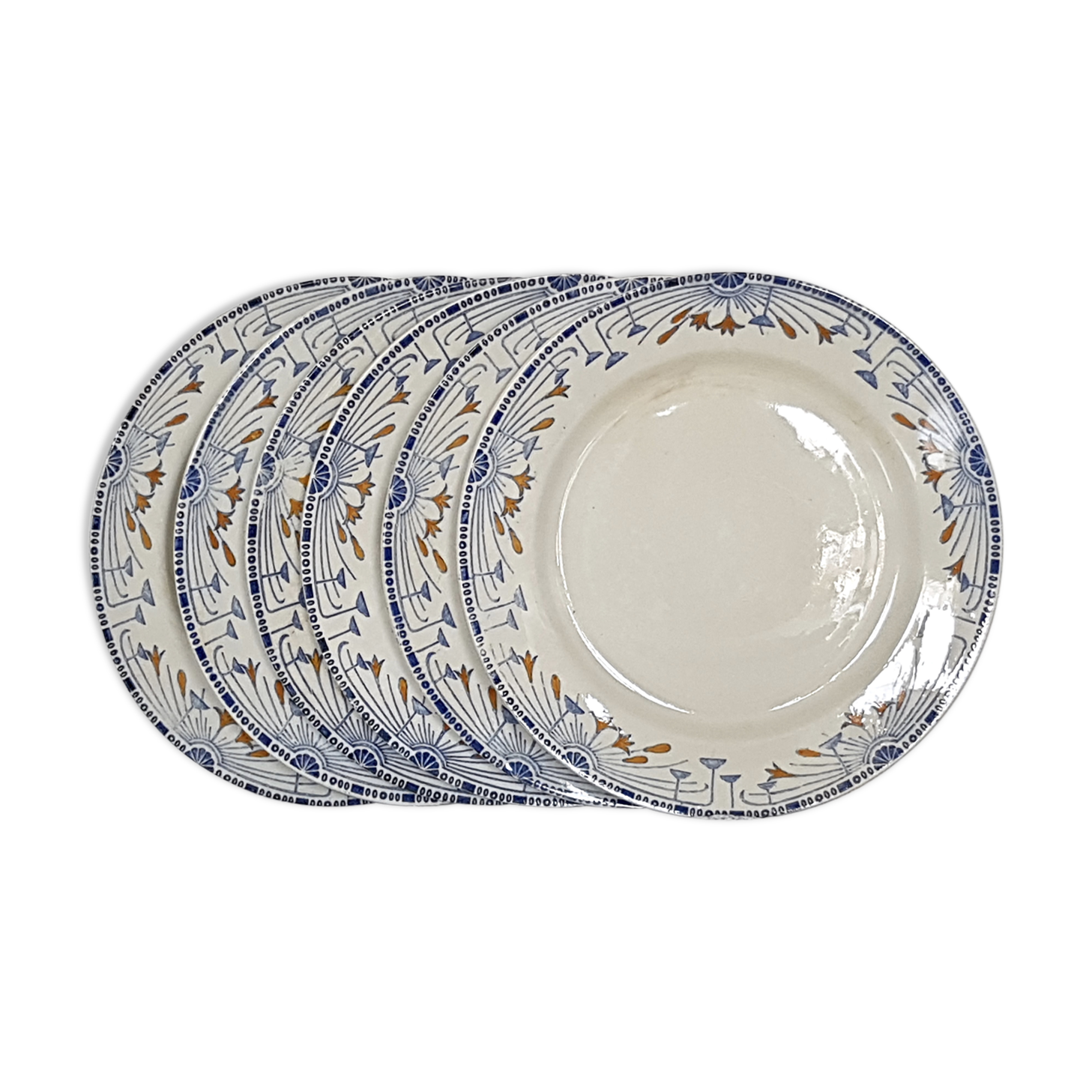 6 dinner plates old creil and montereau labrador service royan