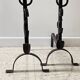 Pair of vintage steel brutalist andirons