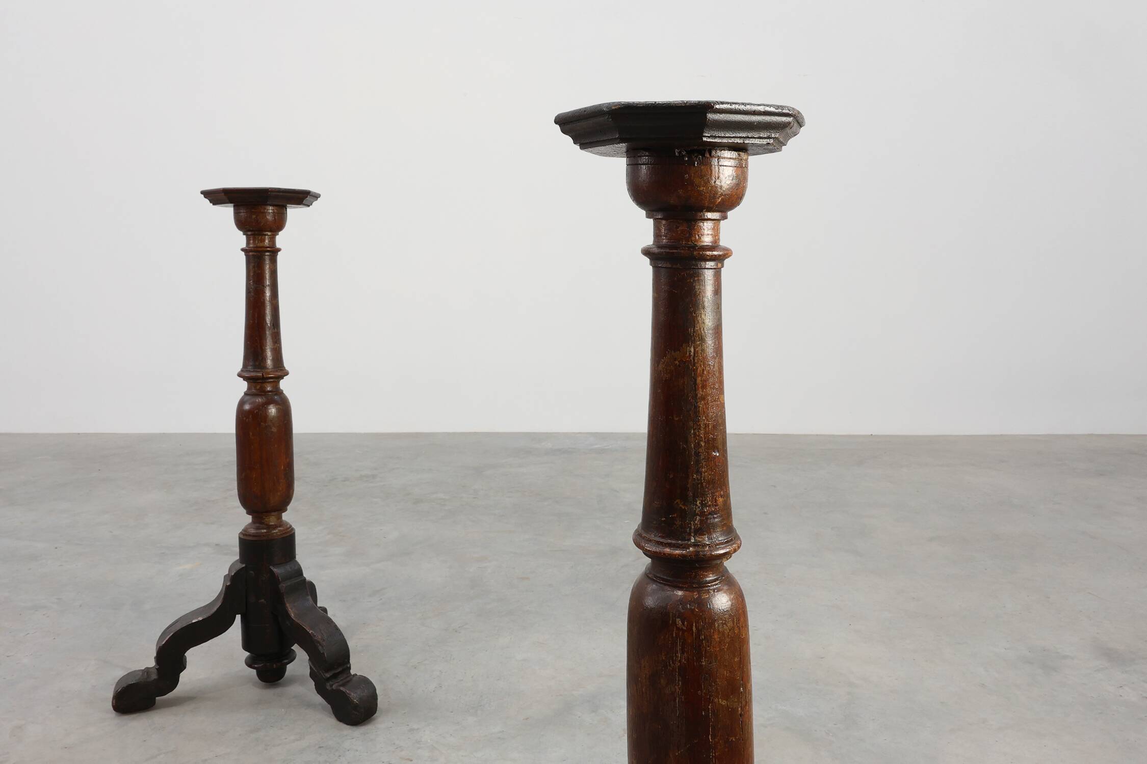 Pair of 18th‑Century French turned Church Pedestals