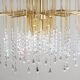 Brass and swarovsky crystals hanging lamp 1960