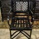 Desk and office chair in bamboo and black lacquered rattan, 60s, 70s