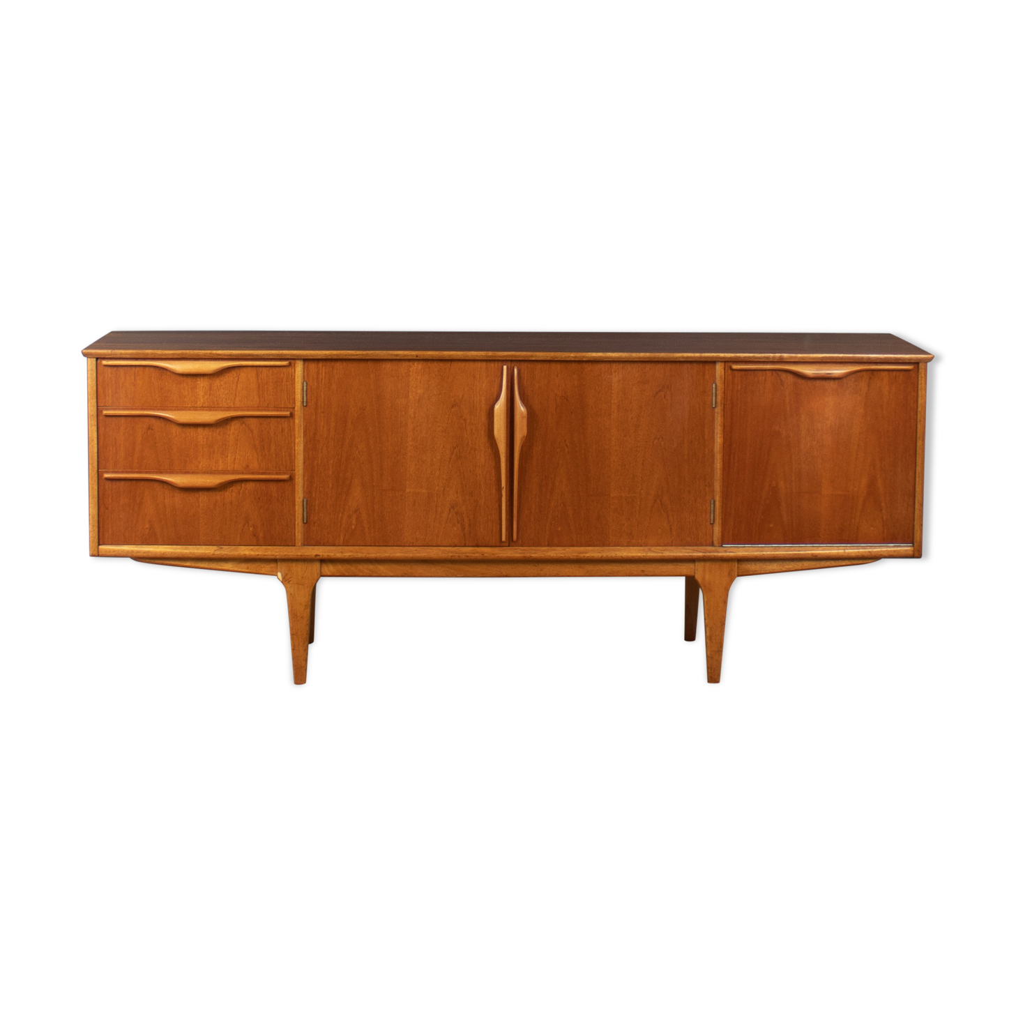 Retro teak 1960s jentique sideboard with folded handles