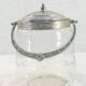 1900 glass cookie bucket engraved silver metal frame