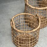 Trio de paniers en jonc de mer ajourés