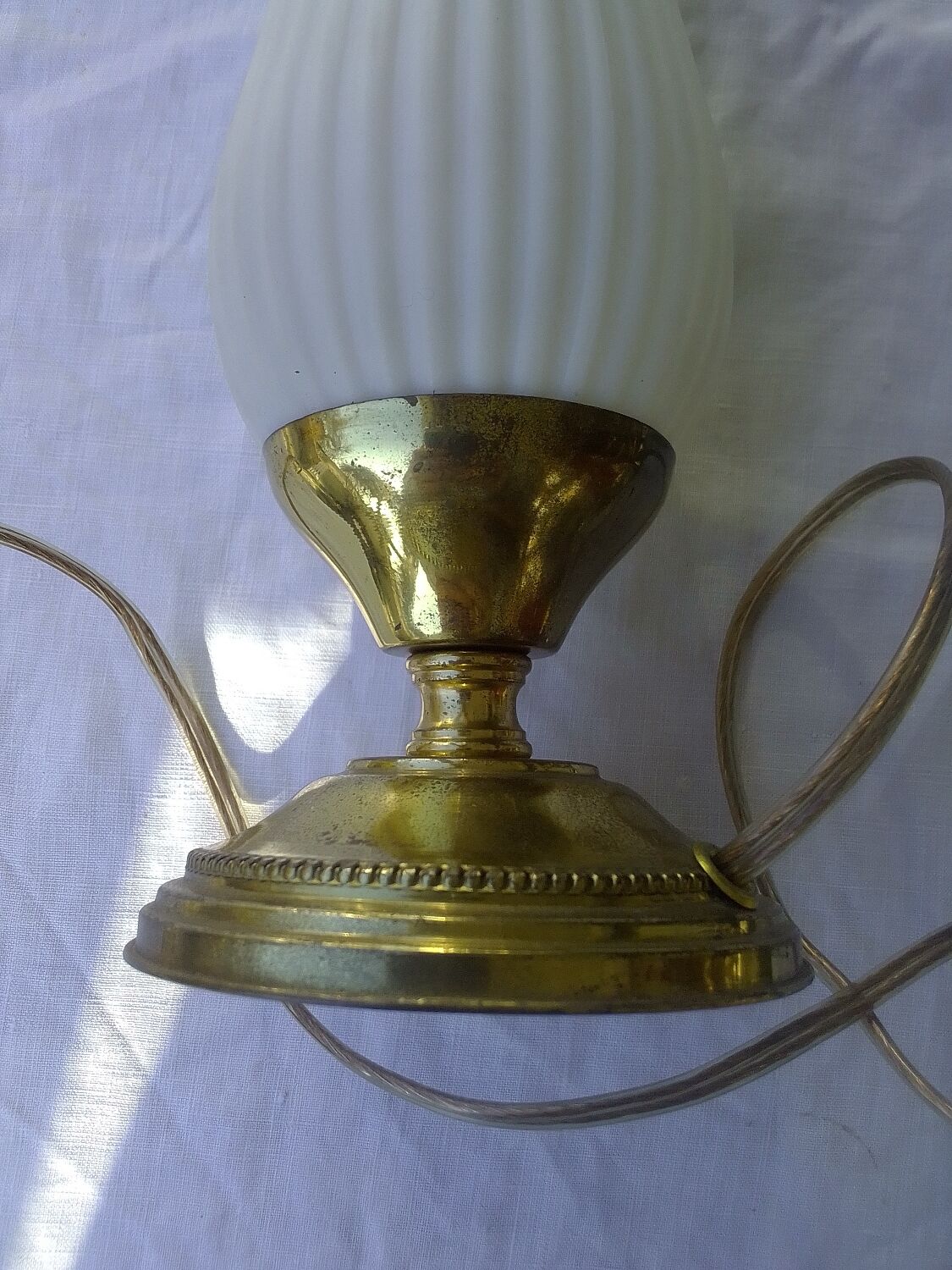 Desk lamp brass plastic lampshade