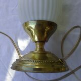 Desk lamp brass plastic lampshade