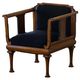 Early 20th century Danish Art Nouveau armchair, reupholstered in charcoal boucle.