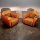 Pair of club shoes from the 1950s in tawny leather.