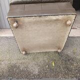 Pair of Chesterfield armchairs with footrest