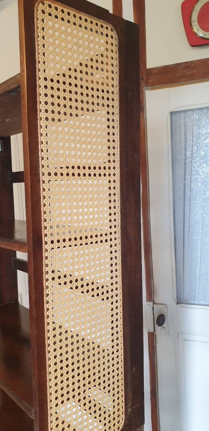 Pair of foldable cane bookcases