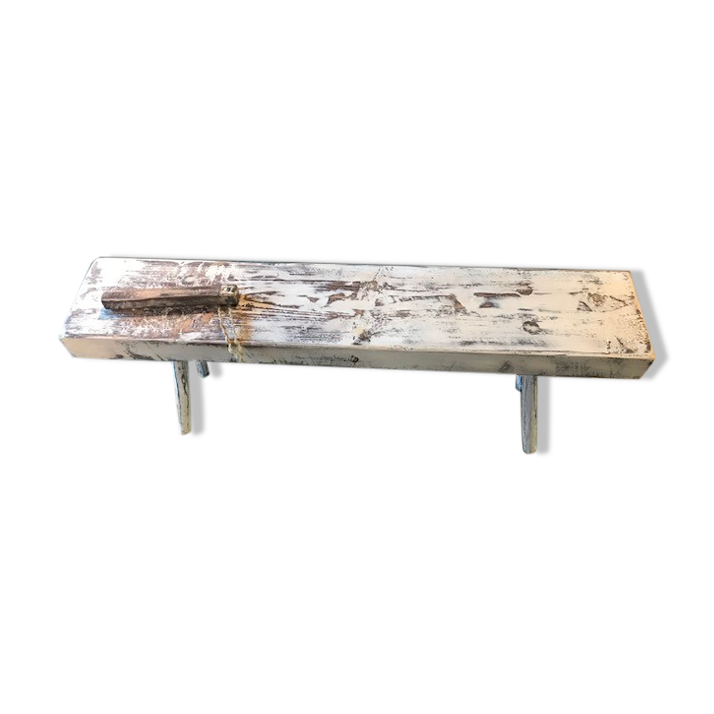 White patinated bench