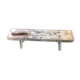 White patinated bench