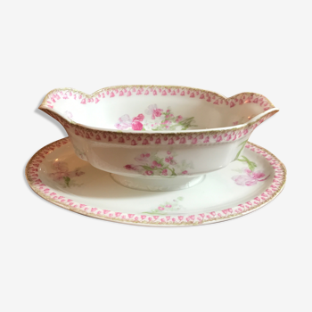 Pink flowery Limoges