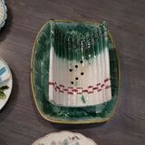Set of 9 dishes and majolica asparagus plates from different manufactures