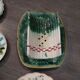 Set of 9 dishes and majolica asparagus plates from different manufactures