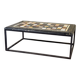 Coffee table, marble samples, custom metal base.