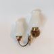 Pair of 1950 wall lamps in vintage golden brass