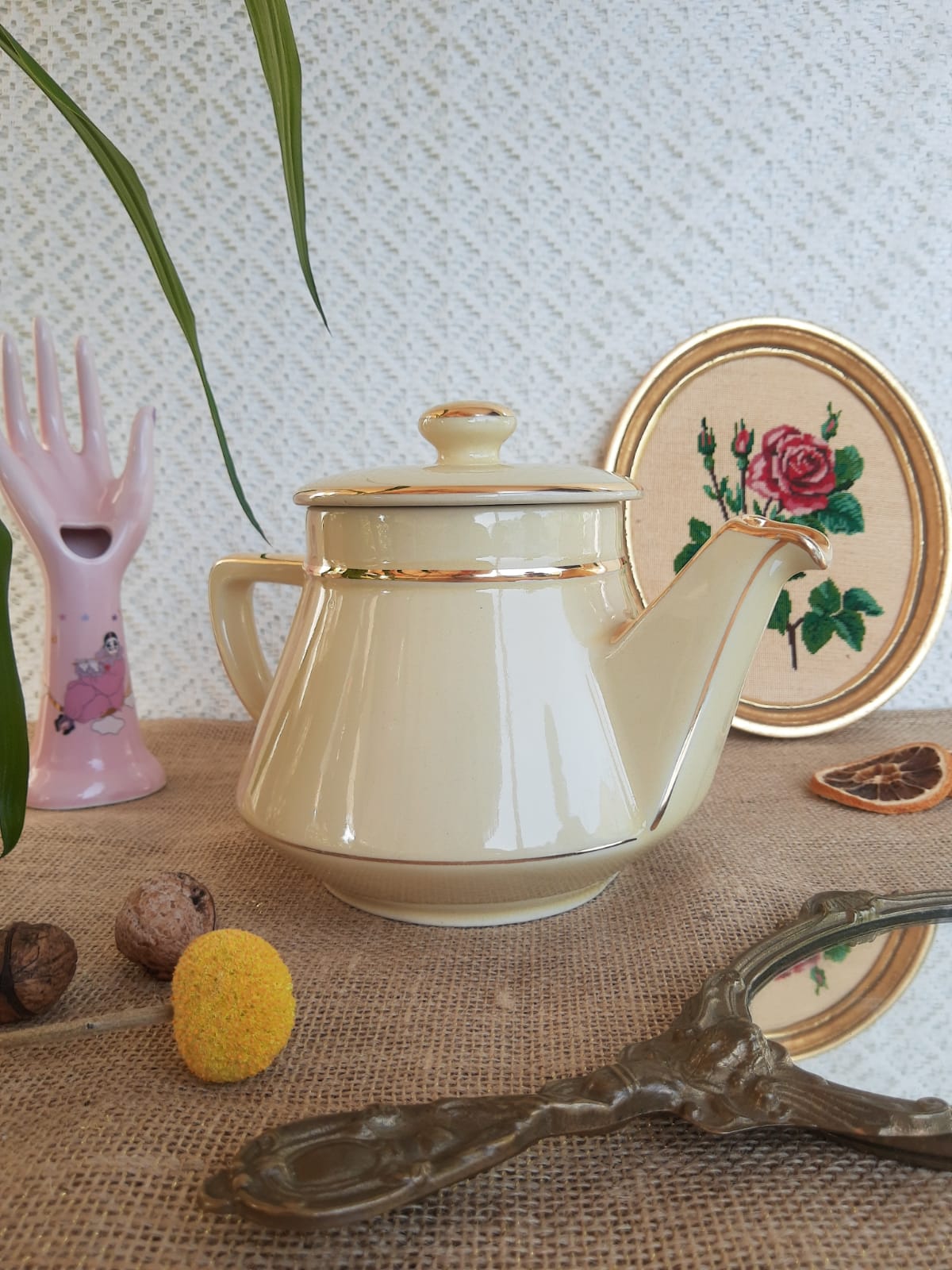 Old vintage ceramic tea and coffee maker